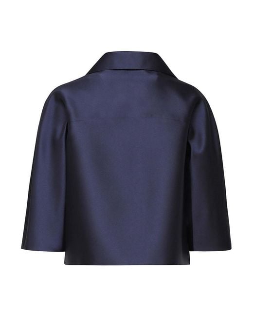 Scarlett Poppies Blue Short Cut Satin Jacket