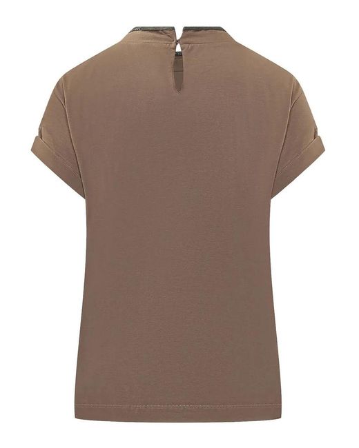 Brunello Cucinelli Brown Stretch Cotton Jersey T-Shirt