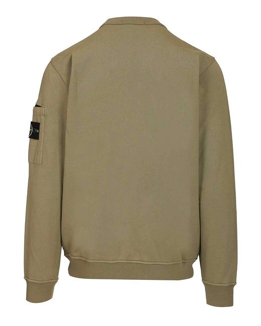 Stone Island Green Crewneck Sweatshirt for men