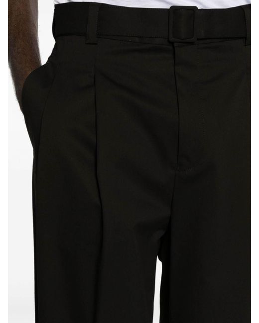 Armani Black Wide-leg Cotton Blend Trousers for men