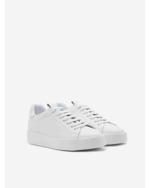 Giuliano Galiano White Road Sneakers In Nappa Leather for men