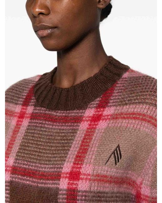 The Attico Red Wool And Mohair Crew-Neck Sweater
