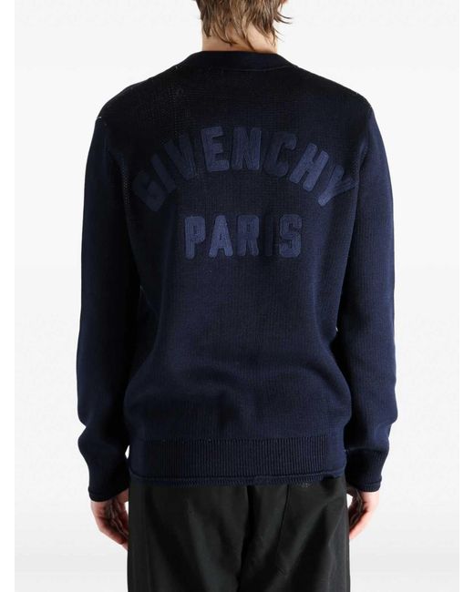 Givenchy Blue V-Neck Cardigan for men