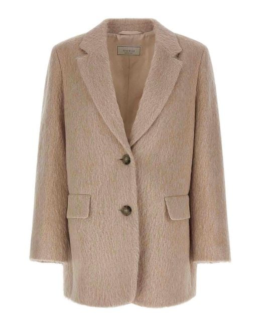 Peserico Brown Single-Breasted Blazer