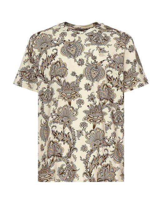 Etro White Paisley-Print T-Shirt for men