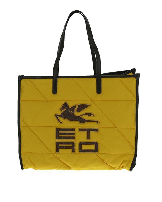 Etro Yellow Tote Bag In With Padded Design