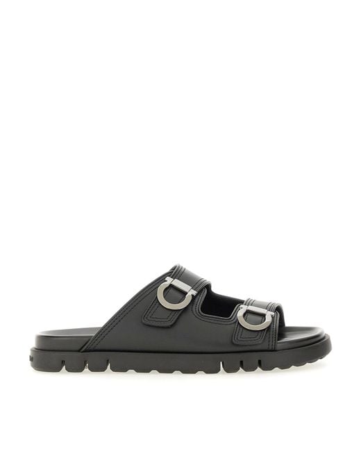 Ferragamo Black Double-Strap Sandal for men
