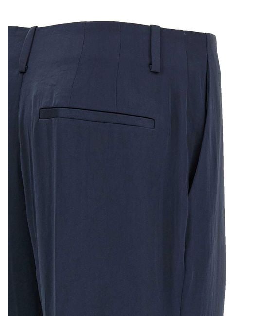 Theory Blue Silk Effect Trousers