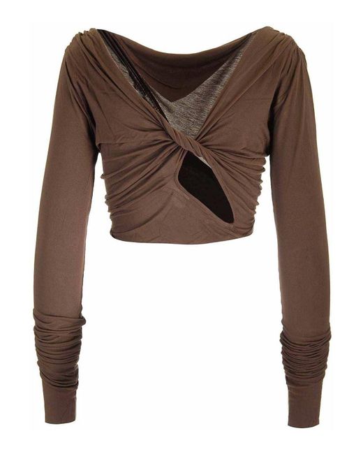 Rick Owens Brown Jade Crop Top