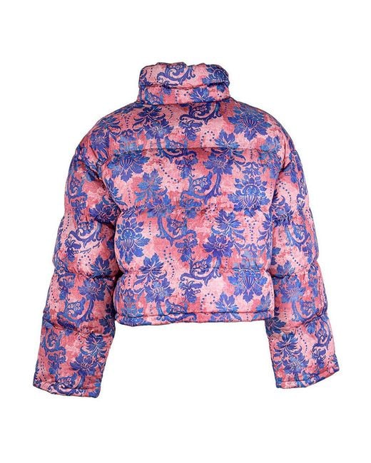 Versace Jeans Couture Purple Tapestry Puffer Jacket