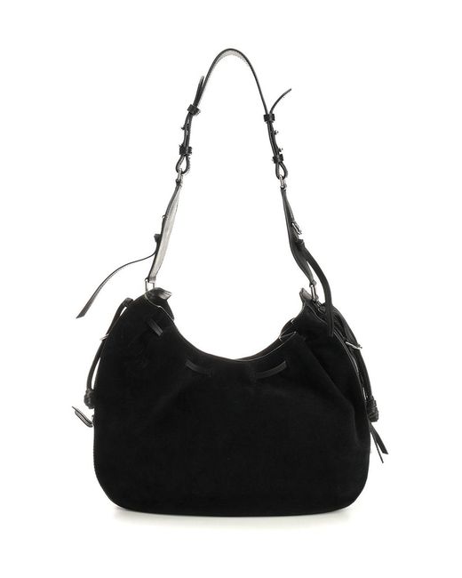 Isabel Marant Black Bolton Medium Suede Shoulder Bag