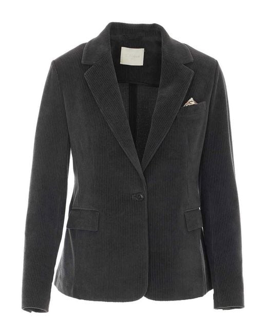 Circolo 1901 Black Double Breasted Velvet Jacket