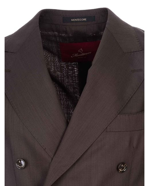 Montecore Brown Double-Breasted Jacket for men