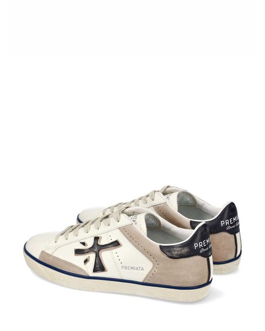 Premiata White Steven Low Sneakers for men