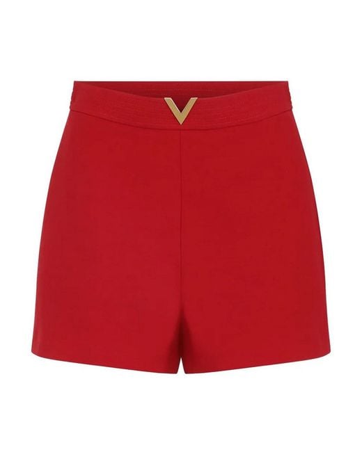 Valentino Garavani Red Wool Shorts