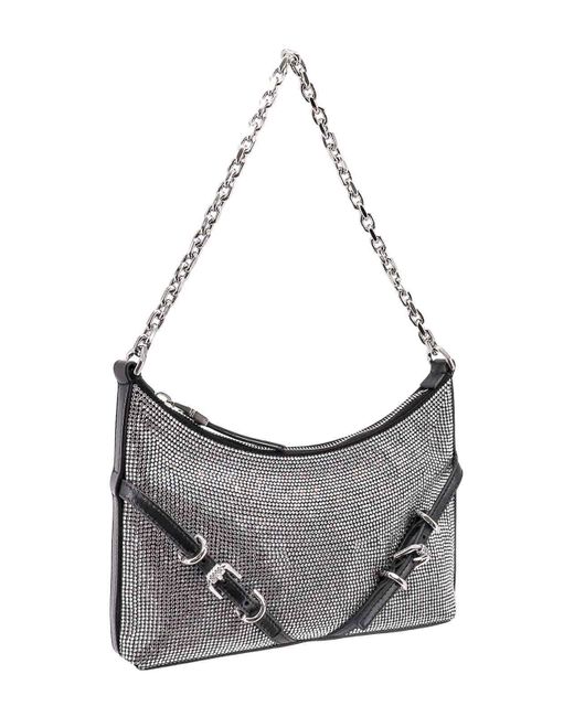 Givenchy Gray Shoulder Bag With All-Over Rhinestones