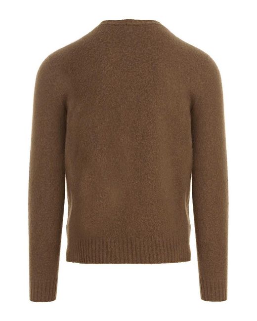 Drumohr Brown Muliné Gauze Wool Sweater for men