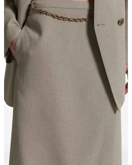 Alberta Ferretti Gray Tweed Wrap Skirt