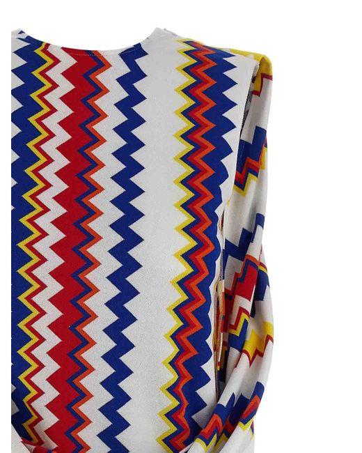 Missoni White Zig-Zag Sleeveless Mini Dress