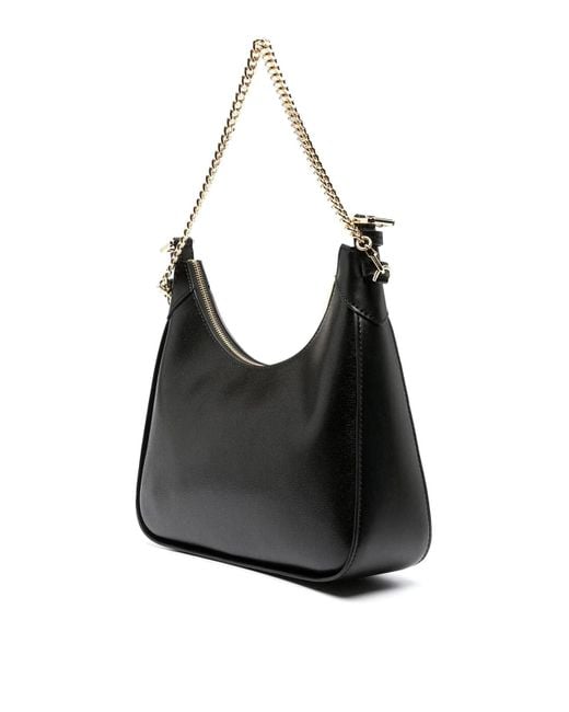 Michael Kors Wilma Leather Bag With Chain And Logo in Black | Lyst