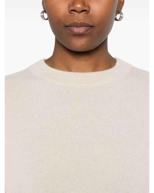 Soft Goat White Trousers And Sweater Cashmere Set