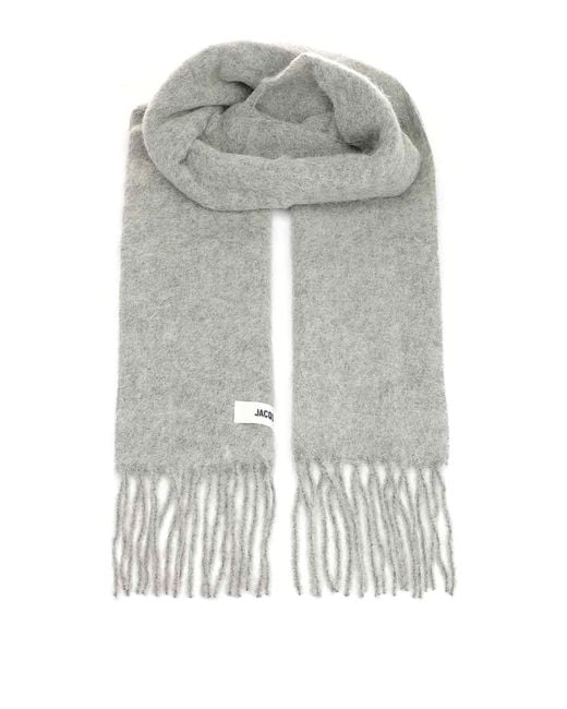 Jacquemus Gray Wool Blend Scarf