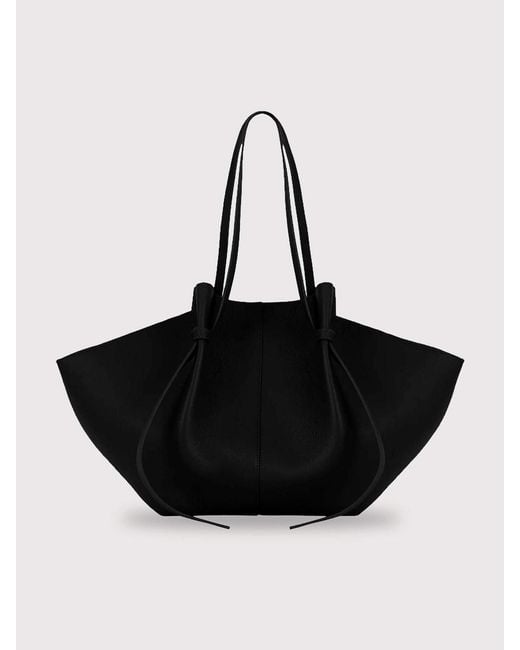 Yuzefi Black Large Mochi Suede Shoulder Bag