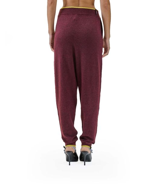 Sunnei Red Knit Elastic Pants for men