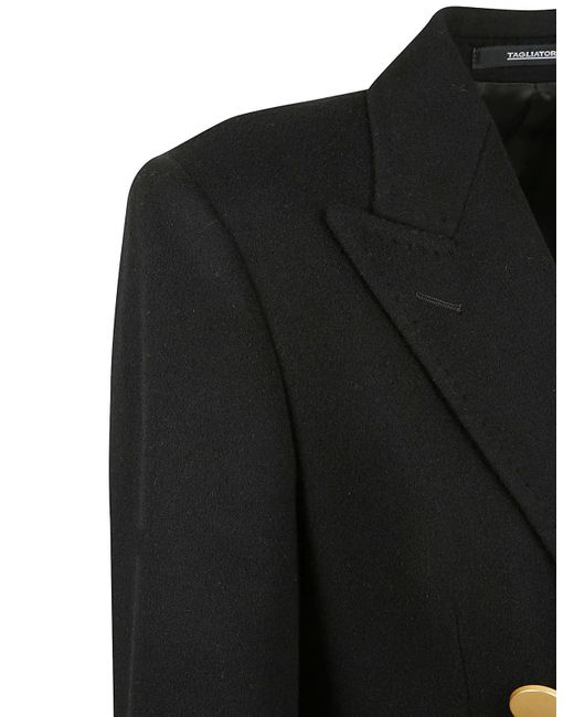 Tagliatore Black Wool And Cashmere Coat