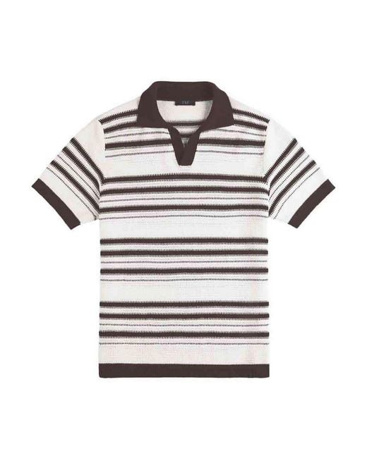 Fay Gray Ribbed-Knit Polo for men