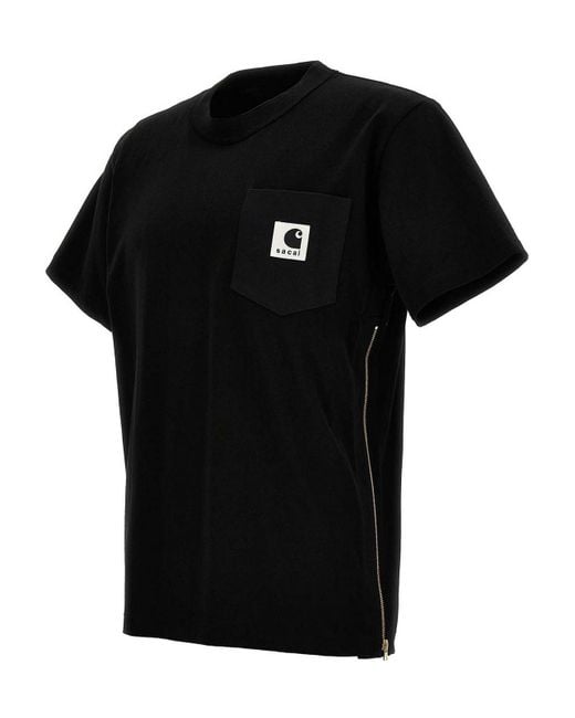 Sacai Black Cotton T-shirt