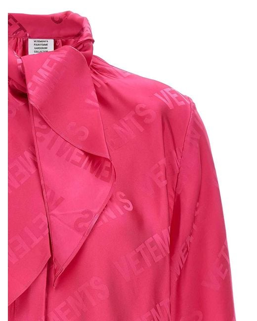 Vetements Pink 'Monogram' Blouse