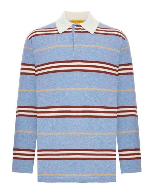 Guest In Residence Blue Striped Polo for men