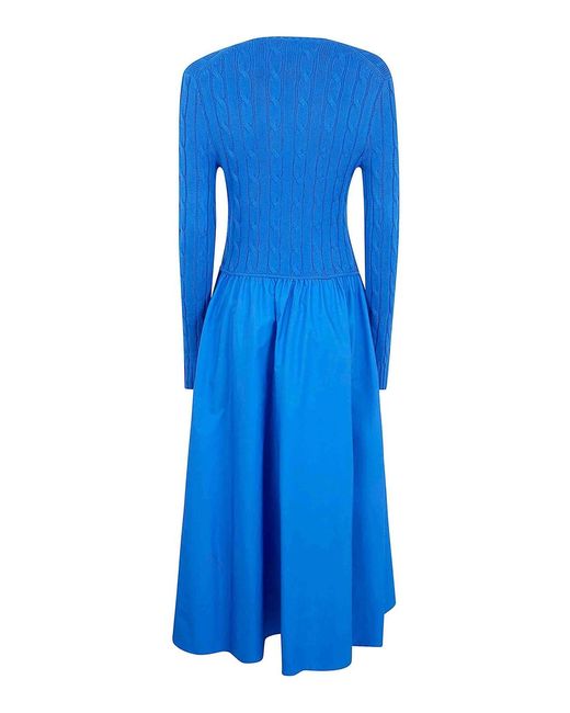 Polo Ralph Lauren Blue Long Sleeves Shirt Long Dress