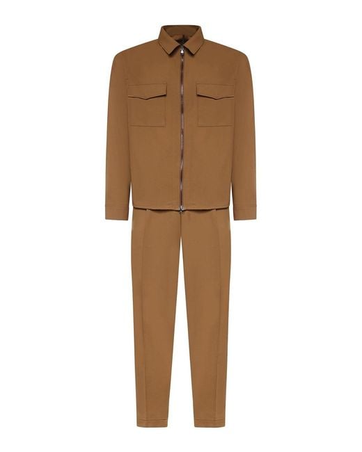 Santaniello Natural Wool Blend Coordinated Suit for men