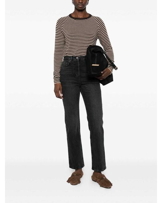 Base London Brown Striped Wool Sweater