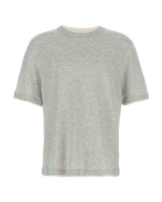 Brunello Cucinelli Gray T-Shirt Faux-Layering for men