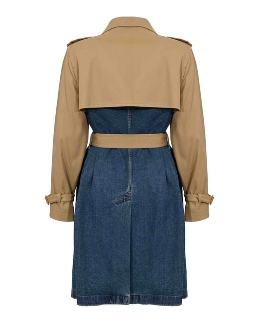 Fay Blue Cotton Drill And Denim Trench Coat
