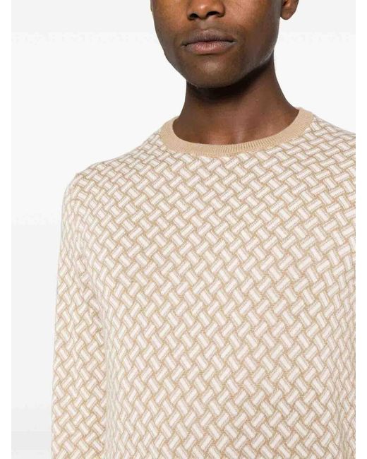 Drumohr White Crew-Neck Sweater for men