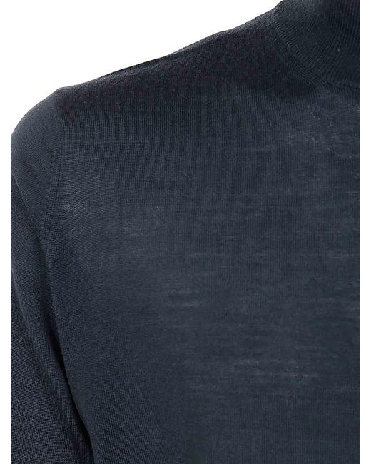 FILIPPO DE LAURENTIIS Blue Long Sleeves Merinos Turtleneck for men