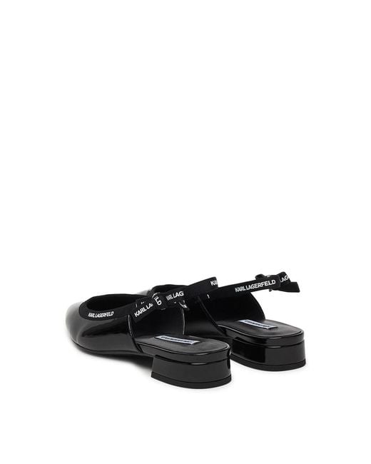 Karl Lagerfeld Black Kerrie Ribbon Sling Back