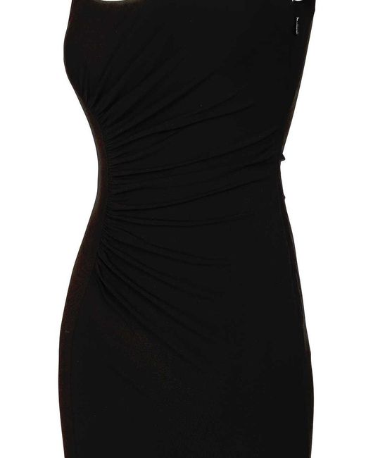 Versace Black Medusa Ruched Dress