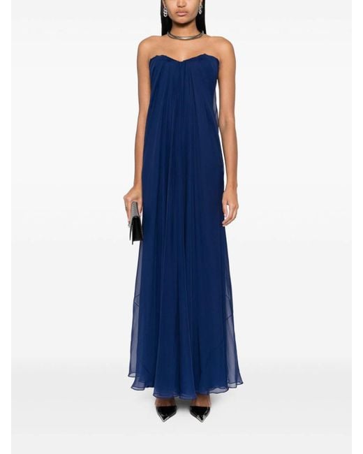 Alexander McQueen Blue Long Dress