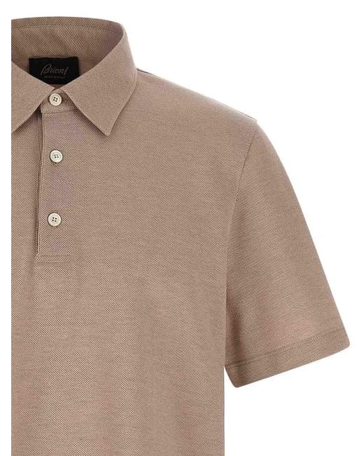 Brioni Natural Cotton Polo Shirt for men
