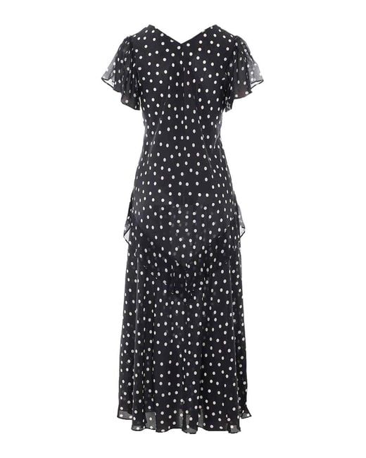 Rixo Black Evie Bohemia Spot Deep Dress