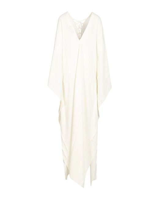 ‎Taller Marmo White Ivory Lace-Up Cady Dress