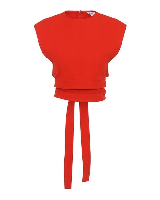 Alaïa Red Belted Top
