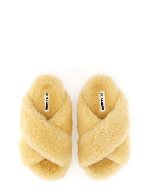 Jil Sander Metallic Shearling Sandal