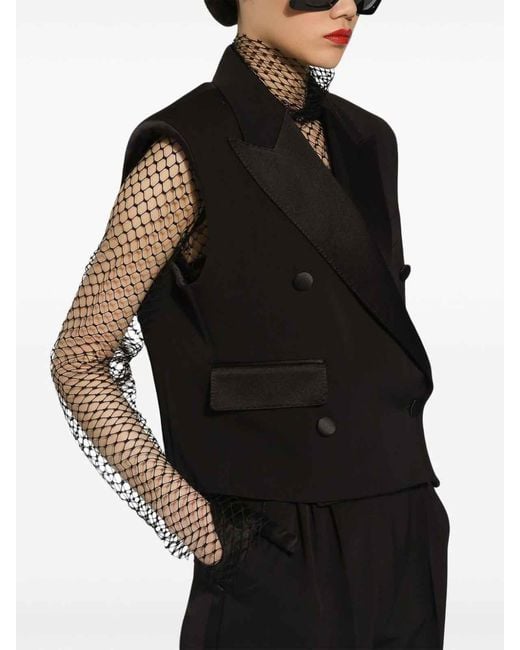 Dolce & Gabbana Black Doublebreasted Sleeveless Jacket