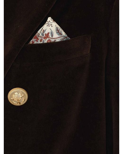 Circolo 1901 Black Double Breasted Button Velvet Jacket